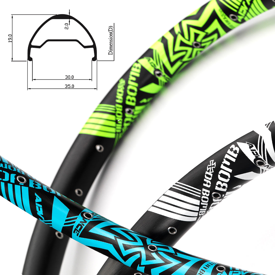 Da Bomb Advanced 27.5 650b 32h Enduro Rim Black and White